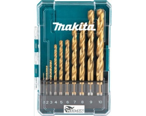 Набор сверл по металлу MAKITA D-72849 hss-tin economy, 10 шт. (1-10 мм)