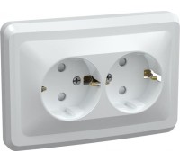 Розетка IEK Вега РС12-3 2-м сп с заземл. контактом 16а ERV21-K01-16-DM