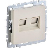 Розетка компьютерная IEK BRITE РК10-2-БрКр двойная RJ45 кат.5E бежевая [BR-K20-1-K10]