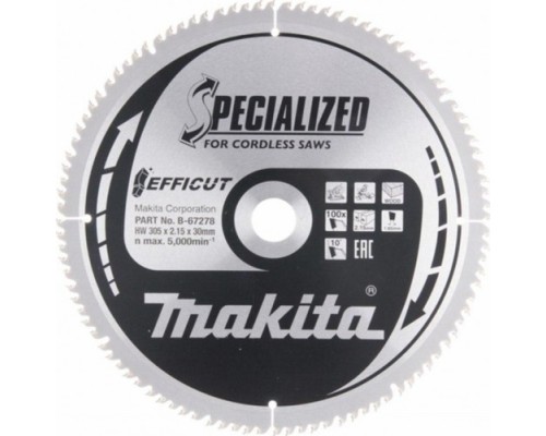 Пильный диск по дереву MAKITA 305x30x1,65x100T для efficut [B-67278]