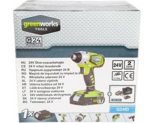 Аккумуляторный шуруповерт GREENWORKS G24CDB2 ударная (3802307) [3802307]