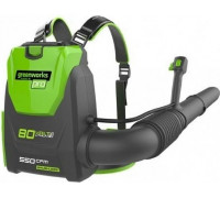Воздуходувка аккумуляторная GREENWORKS GD80BPB ранцевая 80V, без АКБ и ЗУ (2402407) 2402407