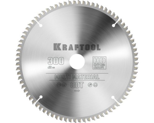 Пильный диск по алюминию KRAFTOOL Multi Material 300х30мм 80T [36953-300-30]