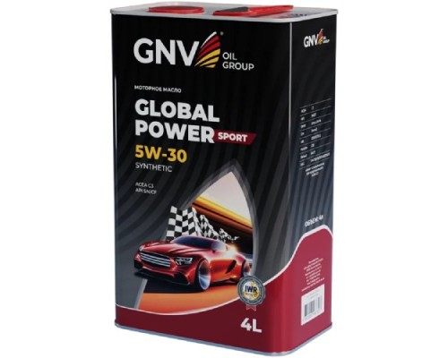 Масло моторное GNV Global Power Sport 5W30 Synthetic C3, SN/CF 4 л (металл. канистра) GPS1M10564010130530004