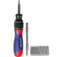 Отвертка с битами WORKPRO WP221052 2x drive с трещоткой (29 предметов)