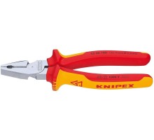 Плоскогубцы диэлектрические KNIPEX 0206180 1000 V, 180 мм, комбинированные, силовые [KN-0206180]