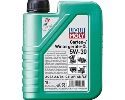 Масло для 4-тактных бензиновых двигателей LIQUI-MOLY SAE 5W30 Wintergerate 1 л 39018/1279 cинт [1279]