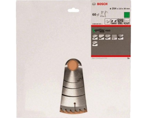 Пильный диск по дереву BOSCH Standard 254Х30 60 OPTILINE WOOD GCM 10 [2608640444]