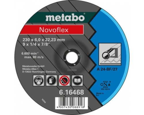 Шлифовальный круг по металлу METABO 150x6,0х22,23 мм A30 Novoflex [616464000]