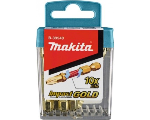 Набор насадок MAKITA B-39540-10 impact gold pz, 50 мм, e-form (mz) (уп10шт. в упаковке 10 наборов) [B-39540-10]