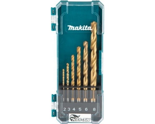 Набор сверл по металлу MAKITA D-72833 hss-tin economy, 6 шт. (2-8 мм)