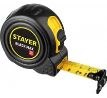 Рулетка STAYER BlackMax 10 / 25мм в ударостойком полностью обрезиненном корпу 3410-10_z02