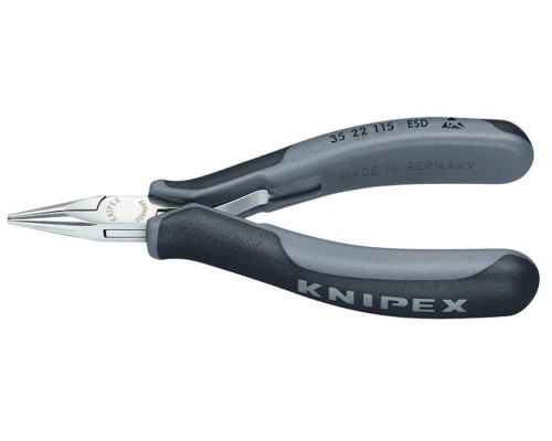 Плоскогубцы KNIPEX KN-3522115ESDSB захватные для электроники esd, плоскокруглые губки