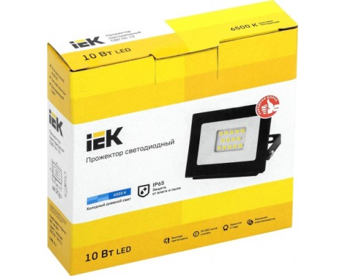 Прожектор IEK СДО 06-10 IP65 6500K черный [LPDO601-10-65-K02]