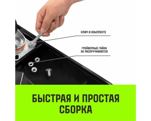 Тележка платформенная HITCH 175кг 720*460мм пластиковая, колеса резиновые 100мм [SZ086118]