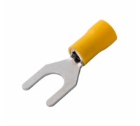 Наконечник REXANT 08-0154 ( уп 100 шт ) вилочный изолированный 8.4 мм 4-6 мм² желтый [08-0154]