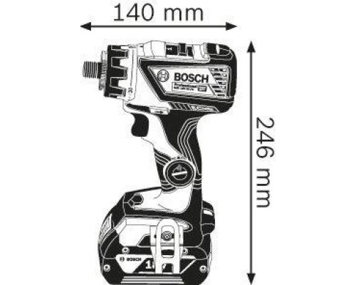 Аккумуляторная дрель-шуруповерт BOSCH GSR 18 V-60 FC GFA 18-M [06019G7100] 2х5,0 Ач, набор насадок