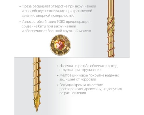 Саморез конструкционный ЗУБР 6,0 х160 (уп.100 шт.) КС-П [30041-60-160]