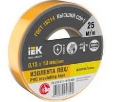Изолента IEK MIXTAPE 0.15х19мм (рул.25м) желт. EX-IZ10-C15-19-25-K05