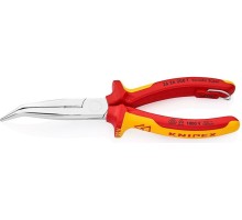 Длинногубцы диэлектрические KNIPEX 2626200TBK 200 мм с режущими кромками, хромированные [KN-2626200TBK]