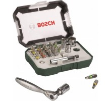 Набор сверл универсальный BOSCH Promobasket-27 бита с трещеткой + угловая отвертка 2607017392