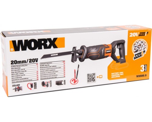 Пила сабельная аккумуляторная WORX WX500.9 без АКБ и ЗУ [WX500.9]