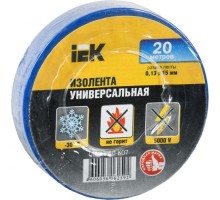 Изолента IEK ПВХ 0.13х15мм (рул. 20м) син. [UIZ-13-10-K07]