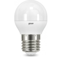 Лампа светодиодная GAUSS Шар 6.5w 520lm 3000k e27 led [105102107]