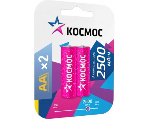 Аккумулятор КОСМОС AA/R6 NI-MN 2500мА.ч BP-2 (блист.2шт) [KOCR6NIMH2500MAH2BL]