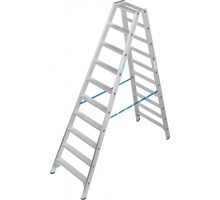 Стремянка алюминиевая KRAUSE STABILO R13 10 перфорированных ступеней, двухсторонняя 136206