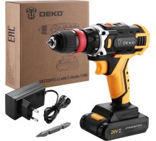 Дрель-шуруповерт аккумуляторная DEKO DKCD20FU-Li со съемным патроном, 1x1.5ач 063-4176