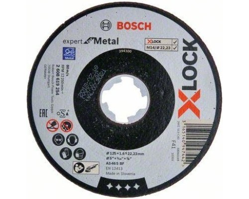 Отрезной круг по металлу X-LOCK BOSCH 125х1,6х22.2 мм AS46S-BF Expert for Metal [2608619254]