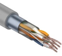 Кабель REXANT F/UTP, CAT 5e, PVC 4х2x(0,16х7)мм, внутр., многожильный, серый 01-0145