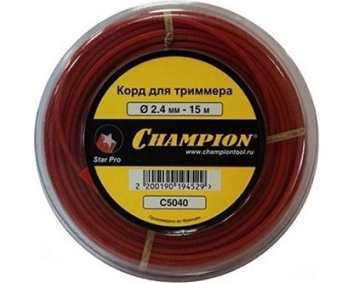 Леска триммерная CHAMPION Star Pro 2.4мм/ 15м звезда (C5040) [C5040]