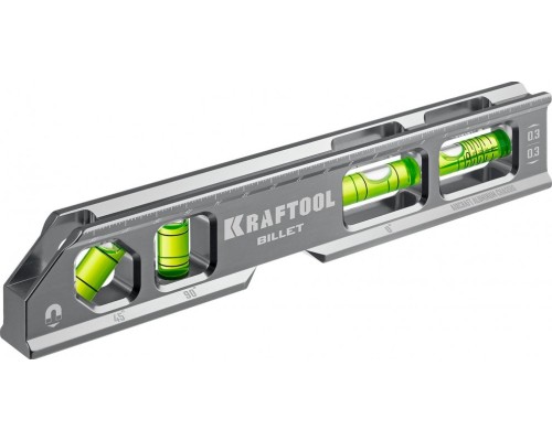 Уровень магнитный KRAFTOOL Billet брусковый 8-в-1 20 см [34790]