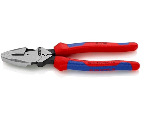 Плоскогубцы KNIPEX KN-0912240TBK Lineman's электромонтажные, зона обжима, 240 мм