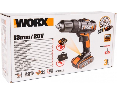 Дрель-шуруповерт аккумуляторная WORX WX371.3 ударная