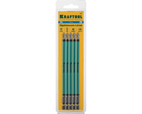 Бита для заворачивания KRAFTOOL Optimum Line PZ2 150 мм, 5 шт. [26124-2-150-5]
