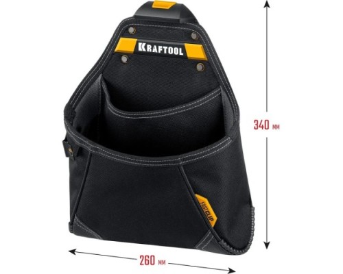 Сумка поясная KRAFTOOL KP-12 с креплением FastClip, 12 карманов, 260х340 мм [38774]