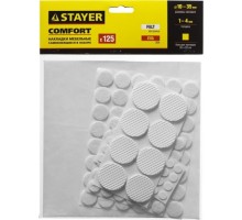 Набор накладок самоклеящихся STAYER COMFORT на мебельные ножки, 125 шт, белые 40917-H125