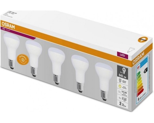 Лампа светодиодная OSRAM LED VALUE r60 8sw/840 230v e27 (уп 5 шт) [4058075584068]