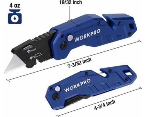 Нож складной WORKPRO WP211008 со сменными лезвиями