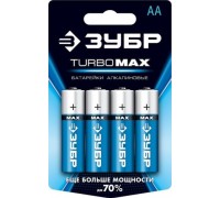 Батарейка ЗУБР Turbo-MAX тип AA, 4 шт. 59206-4C_z01