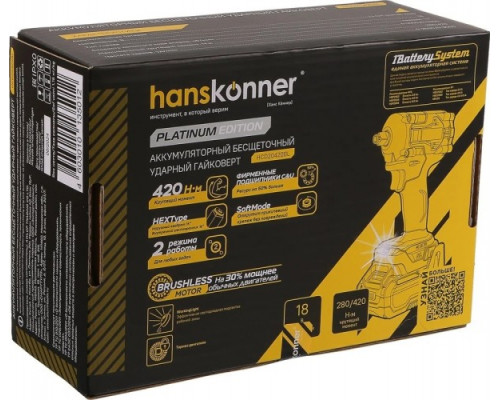 Гайковерт аккумуляторный HANSKONNER HCD20420BL купить с доставкой и официальной гарантией