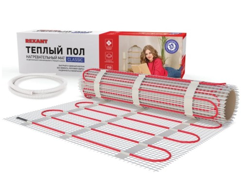 Мат нагревательный REXANT 51-0524-2 Classic RNX-12,0-1800 двухжильный с экраном Мат нагревательный REXANT 51-0524-2 Classic RNX-12,0-1800 двухжильный с экраном