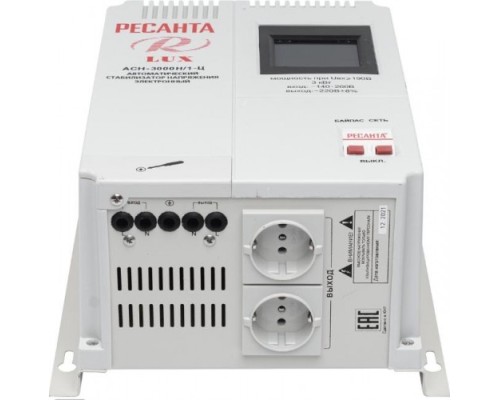 Стабилизатор напряжения однофазный РЕСАНТА АСН- 3000 Н/1-Ц Lux [63/6/21]