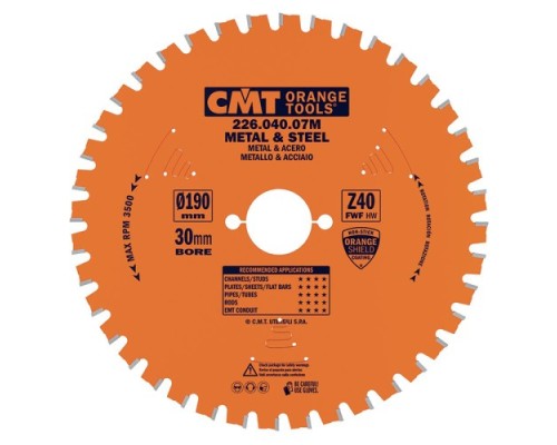 Пильный диск по металлу и металлопрофилю СМТ 190X30X2,0/1,60°FWFZ=40 [226.040.07M]