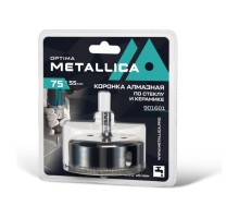 Алмазная коронка для мокрого сверления METALLICA Optima 75x55 мм #80 по стеклу, плитке [901601]