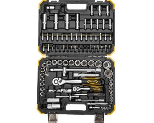 Набор инструментов Kranz 1/2, 1/4, CrV 94 предмета, кейс [KR-66-6694]