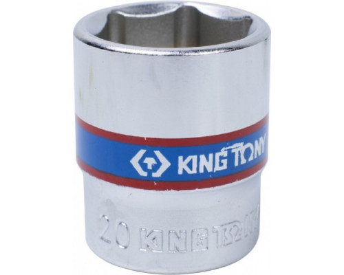 Головка шестигранная с посадкой 3/8" KING TONY 333520М, 20 мм